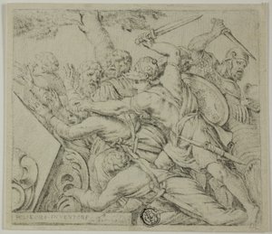 Soldaten van Cyrus Scheuren het Leger van Spargabise uit Elkaar door Polidoro da Caravaggio