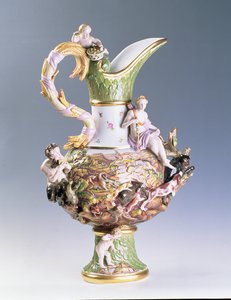 Decoratieve kruik die de Aarde voorstelt, vervaardigd in Misnia, c.1860-80