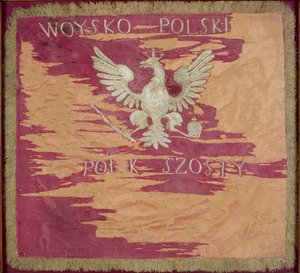 Vlag van het Zesde Infanterieregiment van het Hertogdom Warschau, 1807 door Polish School