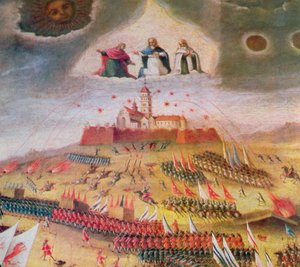 Het Zweedse Beleg van het Klooster van Jasna Gora in 1655 door Polish School