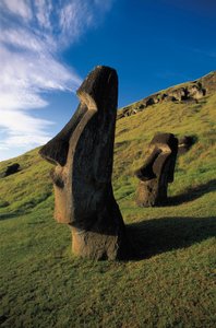Moai-standbeelden, Rapa Nui Nationaal Park, Paaseiland, Chili