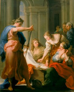 Achilles aan het hof van Lycomedes door Pompeo Girolamo Batoni