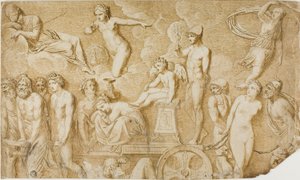 Triomf van de liefde (naar antiek bas-reliëf) door Pompeo Girolamo Batoni