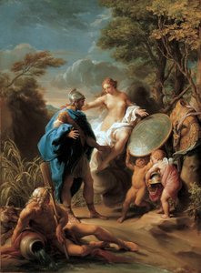 Venus presenteert Aeneas met door Vulcanus gesmeed pantser door Pompeo Girolamo Batoni