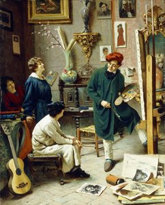 Het atelier van de kunstenaar door Pompeo Massani