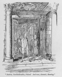 "Oostenrijk, Tsjechoslowakije, Polen, en nu, verdomme, jagen" (litho) door Pont