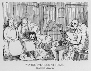 Winteravonden thuis; voorlezen (litho)