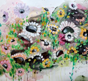 Kleurrijke abstracte bloemen door Poonam Choudhary