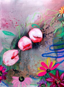 Levendige abstracte bloemen door Poonam Choudhary