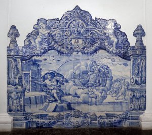 Allegorie van de lucht - Azulejos, geschilderd faience