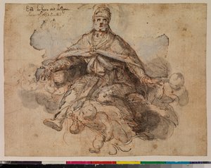 Apotheose van Sint Augustinus, recto, 1675-99 door Portuguese School