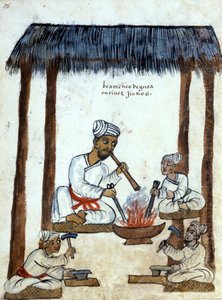 Brahmaanse smeden (Hindoeïstische religie). 16e-eeuws Portugees manuscript. Rome Bibl. casanatense door Portuguese School