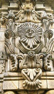 Oostzijde van de Santuário de Nossa Senhora dos Remédios obelisk, Lamego, Portugal. 1738