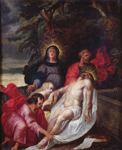 De graflegging van Christus, 1699 door Portuguese School