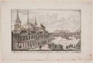 Domplein in Roskilde door Poul Isac Grønvold