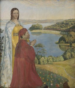 Dante en Beatrice in het Paradijs door Poul S. Christiansen