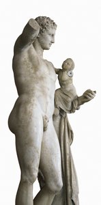 Hermes draagt het kind Dionysus, ca. 330 v.Chr. door Praxiteles