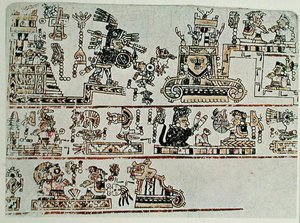 Facsimile kopie van Codex Bodley, detail, c.1521 door Pre Columbian Pre Columbian