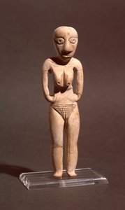 Beeldje van een naakte vrouw, uit de Badarische of vroege Neolithische periode, c.4000 v.Chr. door Predynastic Period Egyptian