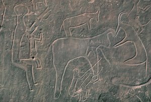 Menselijke figuren en dieren (rotsschildering)