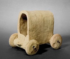 Model van een overdekte wagen, vermoedelijk uit Hammam bij Carchemish (Jerablus) Syrië, ca. 2400-2300 v.Chr.