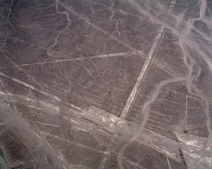 Luchtfoto van Nazca-lijnen door Prehistoric Prehistoric
