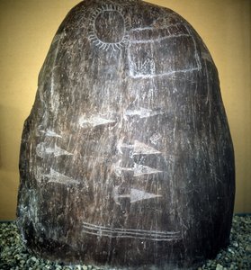 Beschaving van de Camunni. Bagnolo stele type 1 a door Prehistoric Prehistoric