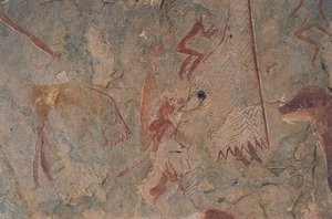 Menselijke en dierlijke figuren (rotschildering)
