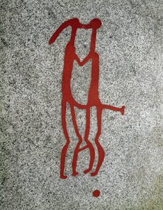 Noordse bronstijd: omhelzend paar, rotstekeningen in Tanum, Zweden door Prehistoric Prehistoric