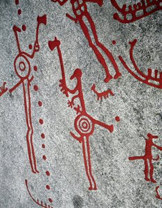 Noordse bronstijd: jagers, rotstekeningen in Tanum, Zweden door Prehistoric Prehistoric