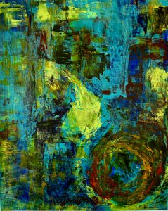 Dynamische abstracte wervelingen in blauwgroen