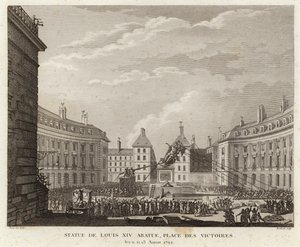 Standbeeld van Lodewijk XIV verwijderd op de Place des Victoires