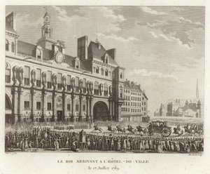 De aankomst van de koning in het stadhuis