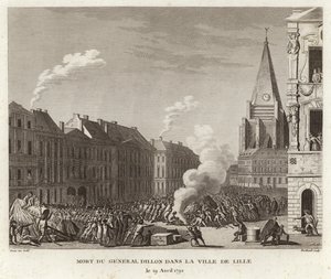 De Dood van Generaal Dillon in de Stad Lille door Prieur