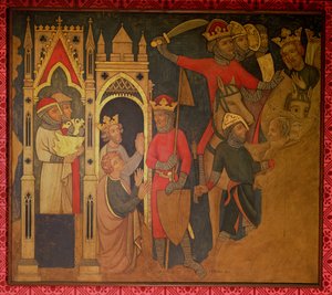 Gevangenschap van koning Jojachin van Israël, reconstructie van een muurschildering oorspronkelijk in de Painted Chamber van het Palace of Westminster