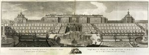 Uitzicht op het Grote Paleis in Peterhof, 1761