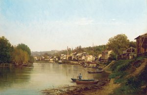 Aan de oevers van de Seine bij Meudon door Prosper Galerne