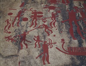 Jachtscènes (rotsschildering) door Protohistoric