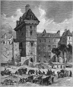 Uitzicht op de Toren van Jean Zonder Vrees (15e eeuw), laatste overblijfsel van het Hotel de Bourgondië, Parijs door Provost Provost