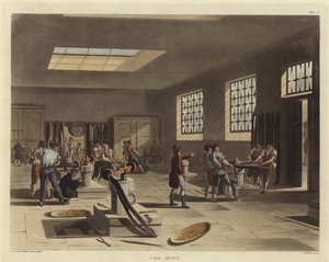 De Munt door Pugin and Rowlandson
