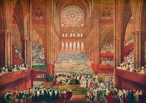 De Kroning van Koning George IV in Westminster Abbey, Londen, 1821 1906 door Pugin and Stephanoff