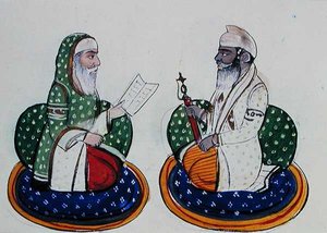 Fakir Nur-ud-din en Sardar Atar Singh, ca. 1890 door Punjabi School