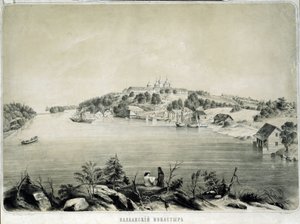 Het Valaam-klooster op Valaam-eiland in het Ladogameer