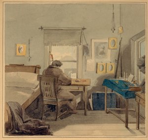 Aan het werk. In het huis van Pavel Nashchokin, 1824