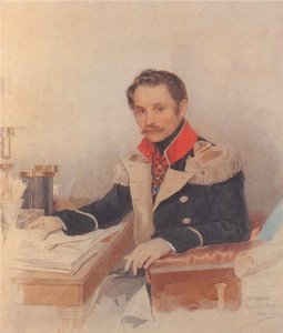 Portret van Leonty Vasilievich Dubelt, stafchef van het korps gendarmes door Pyotr Fyodorovich Sokolov