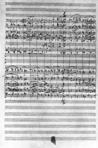 Manuscript van de partituur van het ballet Notenkraker door Piotr Ilyich Tchaikovsky