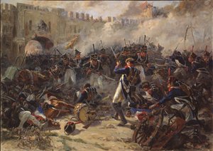De slag bij Smolensk in augustus 1812, 1956 door Pyotr Ivanovich Zhigimont