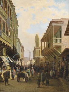 Een straat in Tiflis door Pjotr ​​​​Petrowitsch Wereschtschagin