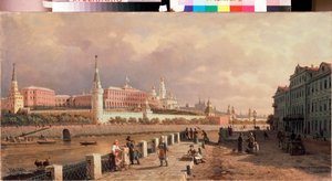Uitzicht op het Kremlin vanaf de Sophia-kade in Moskou door Pjotr ​​​​Petrowitsch Wereschtschagin