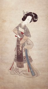 Dame van China, door Ren Shyong (schilderij op zijde) door Qing Dynasty Chinese School